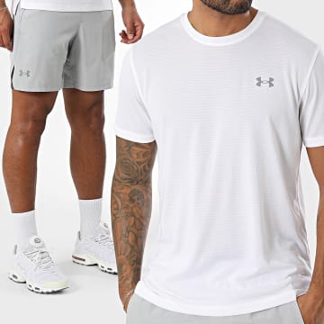 Under Armour - Ensemble Tee Shirt Et Short Jogging Launch 1382582 1382620 Blanc Gris